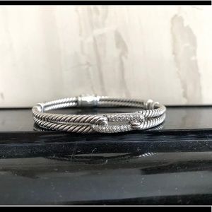 David Yurman Pave Petite Labyrinth Mini Loop cable bracelet with Diamonds